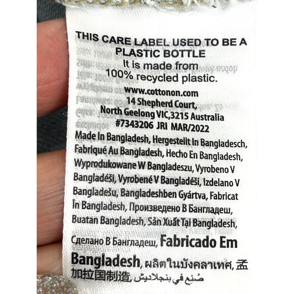 Cotton On Kids Girl Light Blue Denim Dress 6 Snap Buttons Short Sleeve Band Neck - Picture 14 of 16